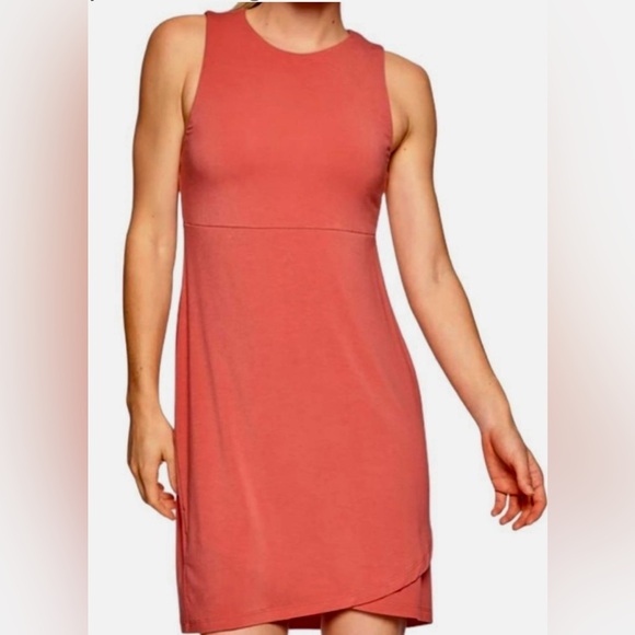 New Athleta La Palma Dress Salmon Coral Pink SZ Medium - Picture 1 of 7